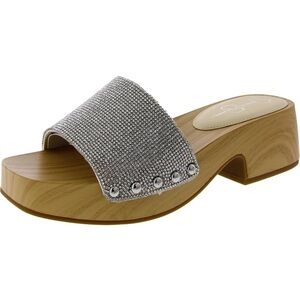 Jessica Simpson JS-Rextile Silver Shimmer Sand Embellished Mules
